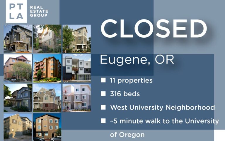 Graphic showing Eugene property portfolio closed