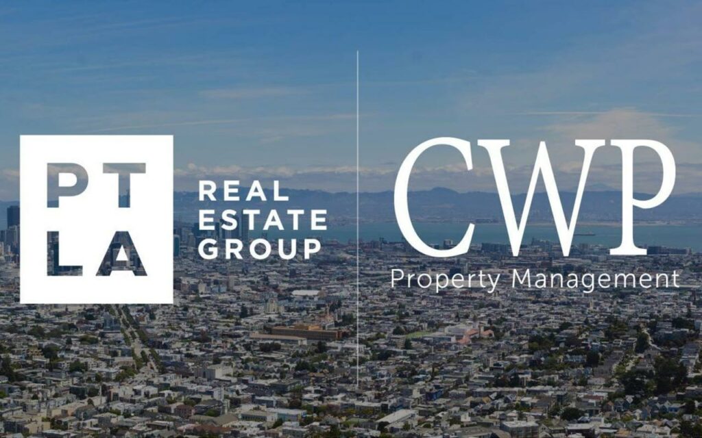 PTLA and CWP logos against an aerial view of a city